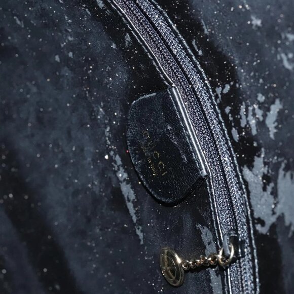 GUCCI Bamboo Hand Bag Leather 2way Black Gold - Picture 9 of 16